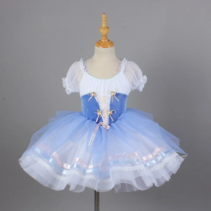 Ballerina Child Swan Lake Clothes Velvet Ballet TuTu Dress Girls Stage Show Performance Dance Costume Women Ballerina Dancewear