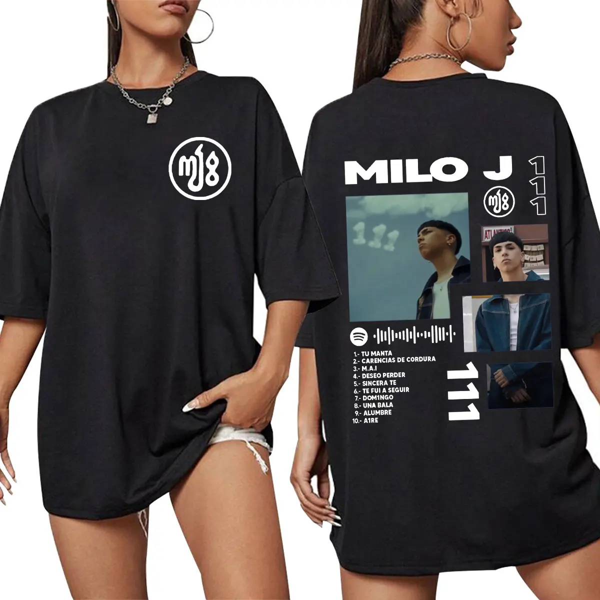 Rapper Milo J 111 Album Merch T Shirt Men Women Fashion Hip Hop T-shirt Cotton Casual Oversized Short Sleeve T-shirts Fans Gift