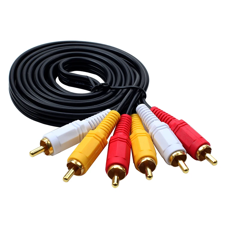 

3 RCA to 3 RCA Composite Audio Video AV Cable Cord Male to Male Plug Connect TV DVD Cameras Hot Sale 1.4M/19M