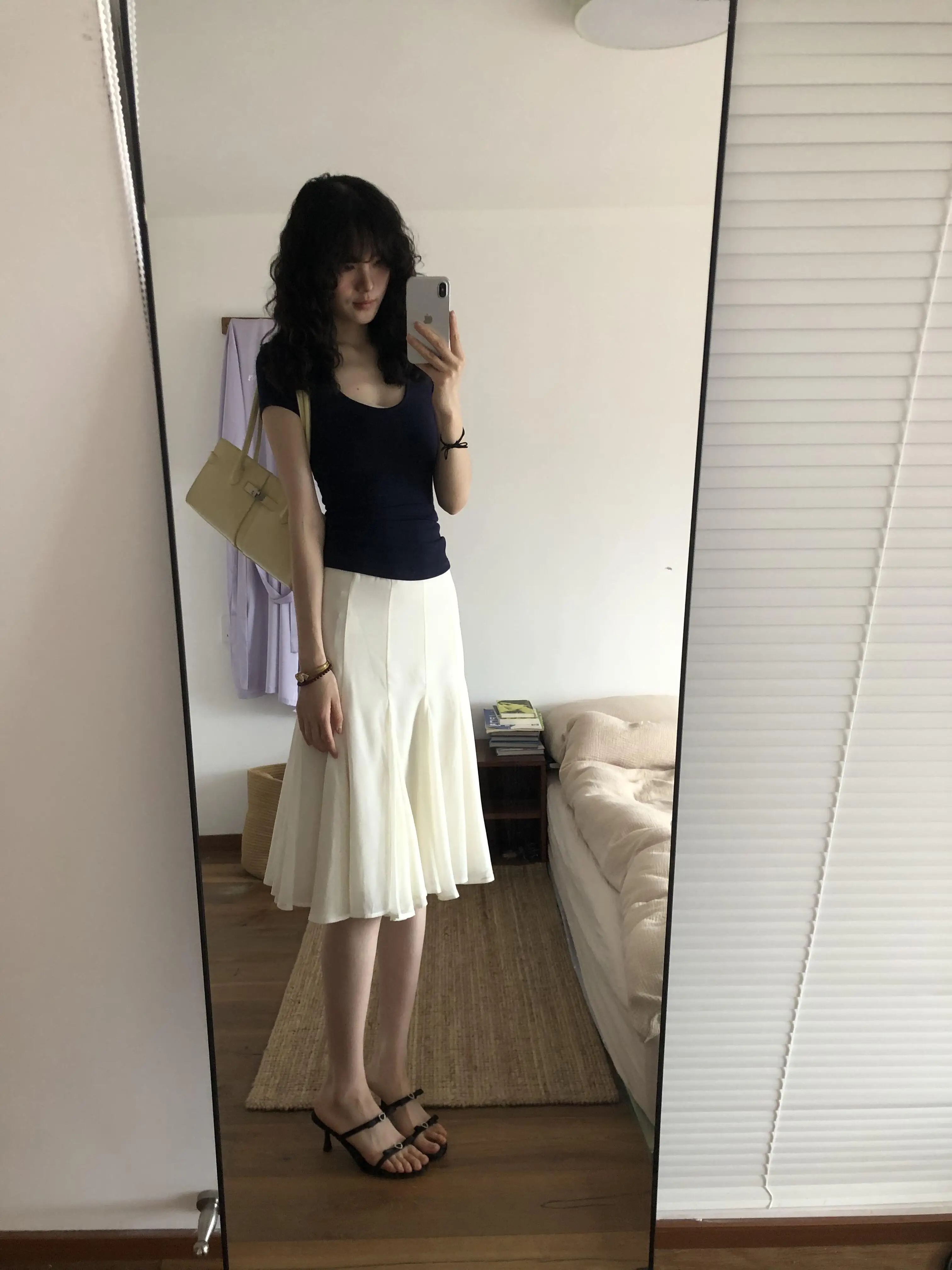 Chiffon A-Line Midi Skirt Women's Spring Summer New High Waist Pleated Chiffon Gauze City Commute Casual Wear Girls' Skirt