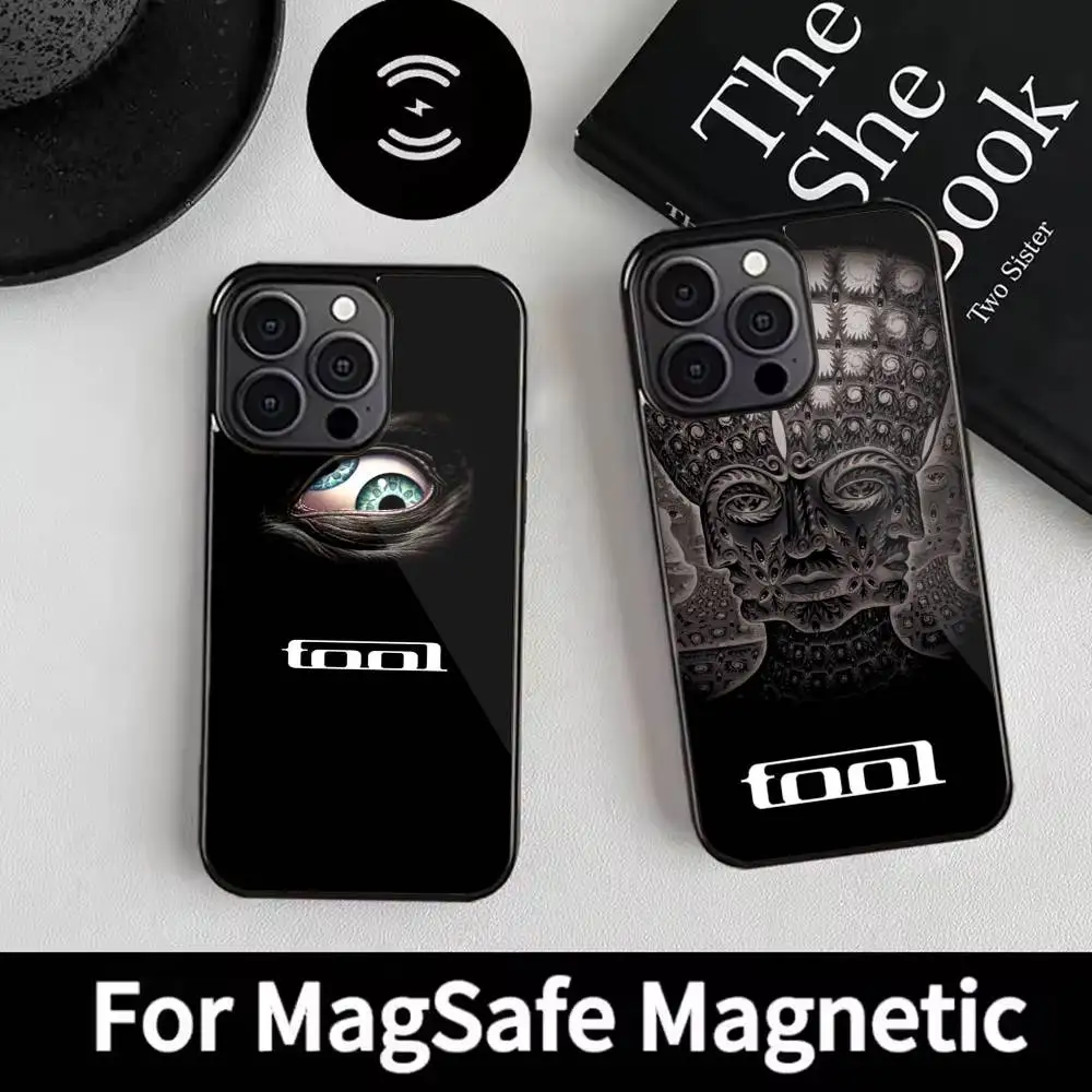 

Music T-Tool Band Rock Phone Case For iPhone 17 16 15 14 13 12 Pro Max Plus for Magsafe Mirror Wireless Magnetic Cover