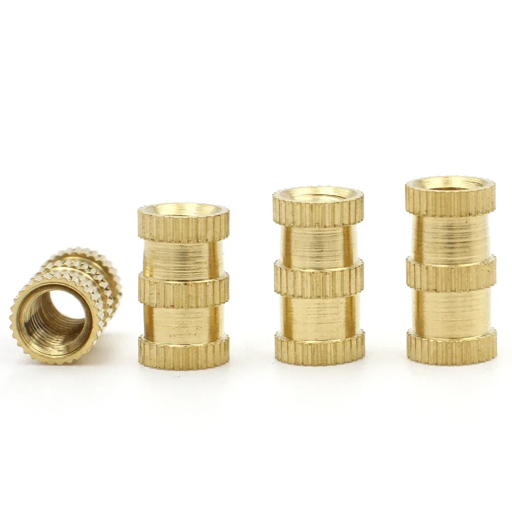 100/50/25/10/5Pcs M1.4 M1.6 M2 M2.5 M3 M4 M5 M6 M8 M10 Brass Insert Nut Injection Molding Brass Knurled Thread Inserts Nuts