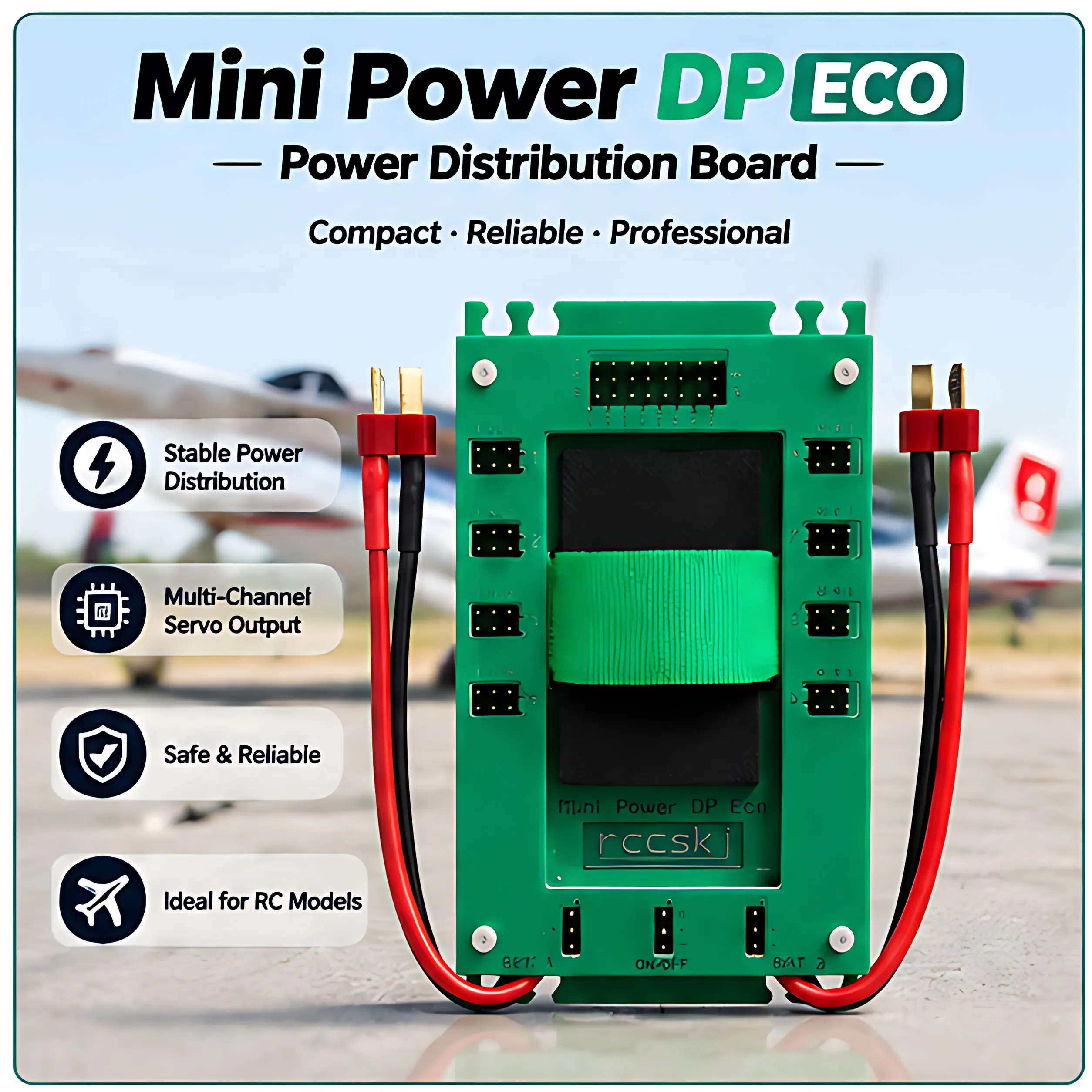Mini Power DP Eco 0-30A Servo Section Board with Dual Power Input Wire 4.8-12.6V