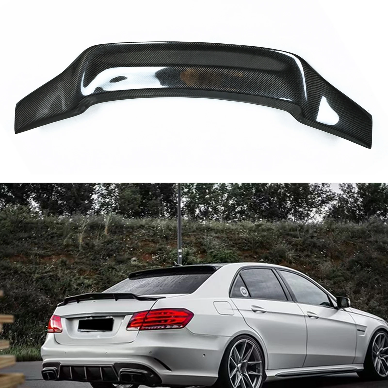 

R Style Trunk Rear Spoiler Wing Lip For Mercedes-Benz W212 E-Class E300 E350 E550 E63 AMG 4 Door Sedan 2010-2016