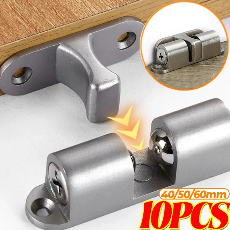 1/10 sztuk meble drzwi zatrzask kulkowy podwójne kulki koraliki zamki szafka mosiężne koraliki dotykowe zamki regulowany zatrzask naciągu zatrzaski do drzwi