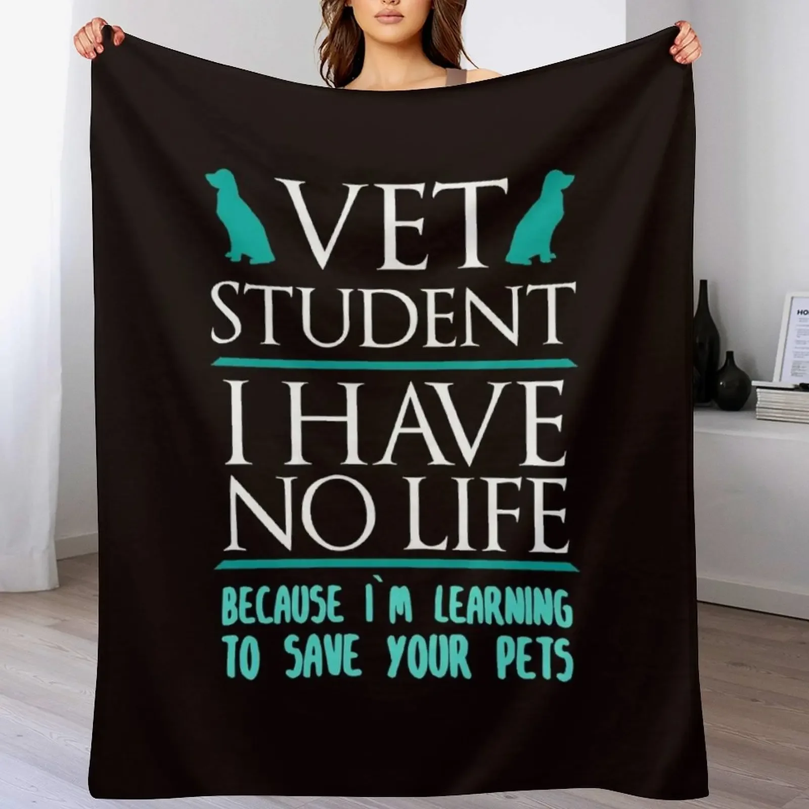 Vet Student Gift Medical Pet Helper Student Throw Blanket Soft Nap Sleeping Bag Plush Blankets