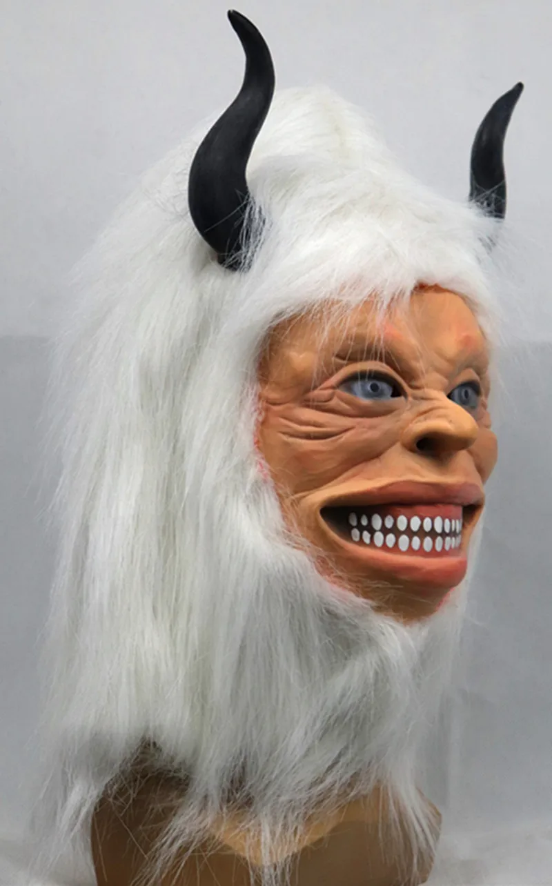 

Tibetan Original Design The Unique Snowman Yeti Mask - Festivals, Costume Parties and Cosplay Decor for Adult White