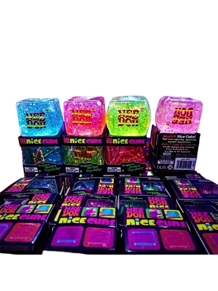 NEEDOH Maltose Glow-in-the-Dark Eiswürfel Squishy Fidget Toy Squishy Würfel Anti-Angst Quetschspielzeug für Fokus und ADHS-Patienten