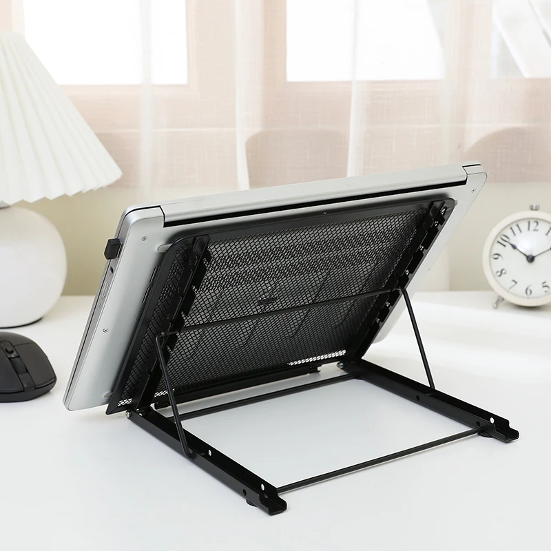 Metal Lift Computer Stand Notebook Desktop Adjustable Cooling Rack Folding Bracket Easy To Carry and Store