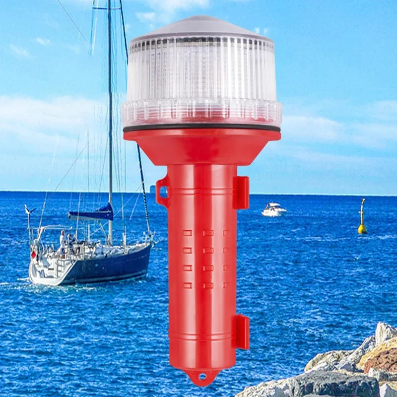 TKOH-Solar Charging LED Portable Flashlight 2KM Visual Distance Multifunctional Signal Light Safe Sailing Light For Marine