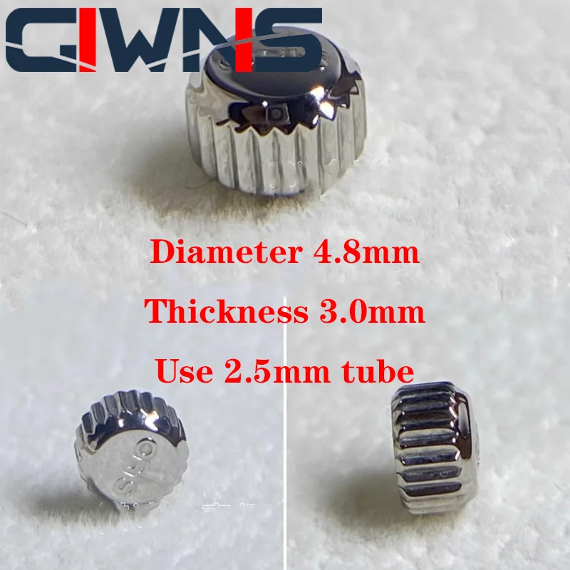 For Oris Watch Head Crown 4.8mm With 2.5mm Handle Tube Fittings