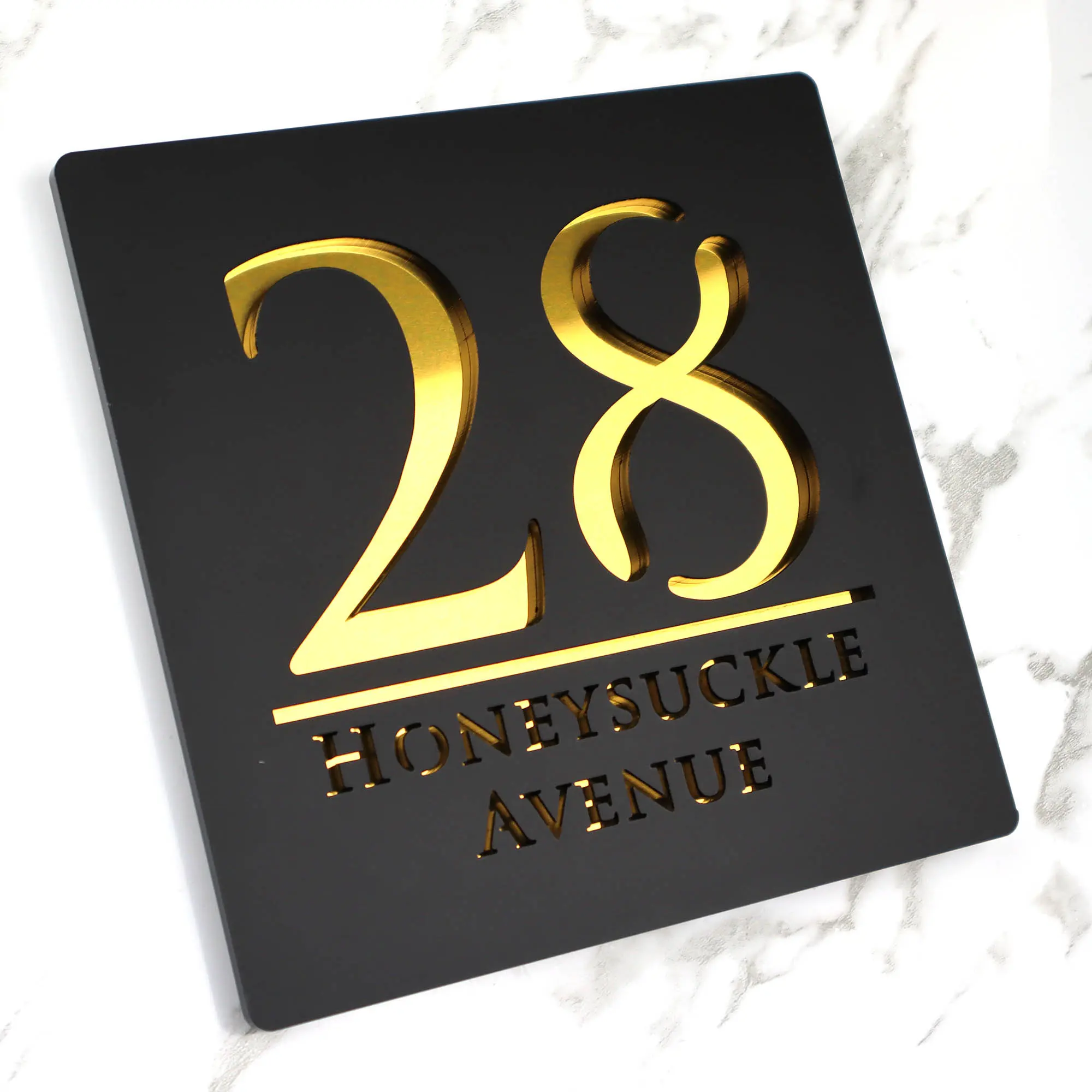 Gepersonaliseerde aangepaste acryl moderne huisnummers teken deur adres straat 3D brief nummer plaques buiten naam Home Decor plaat
