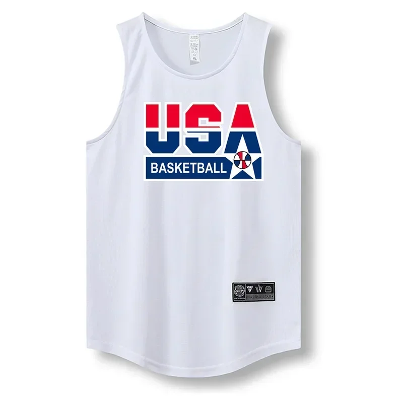 Running Vest Outdoor Loose Men Women Street Basketball Gym Sleeveless Letter Print Shirt Quick Dry Fitness Bodybuilding Tank Top