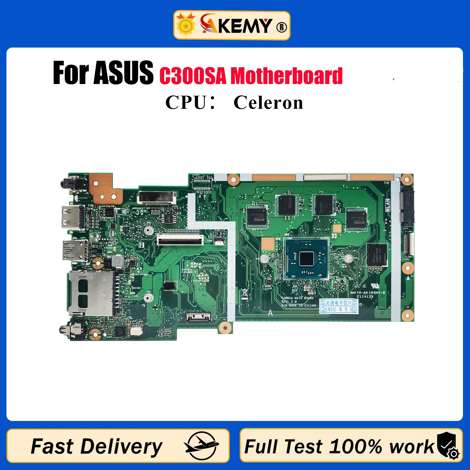 

C300SA Материнская плата для ноутбука ASUS Chromebook C300S C300SA Материнская плата для ноутбука с процессором Celeron 100% тестирование ОК быстрая доставка stk