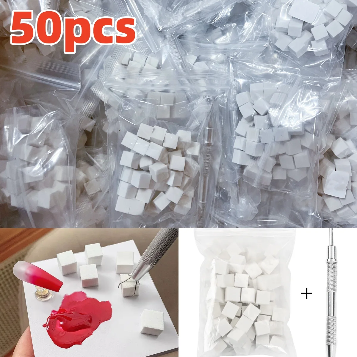 50/20Pcs Mix Nail Art Sponge Soft Sponges Gradient Nail Art Stamper Tools Color Fade Manicure Creative Nail Sponge Gripper Tools