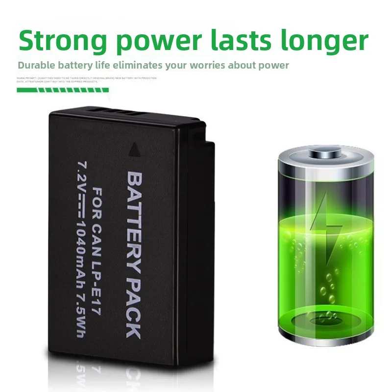 LP-E17 7.4V 1040mAh Camera Battery for Canon EOS R50 R10 R8 R100 RP M611 M5 Replacement Rechargeable Lithium Battery