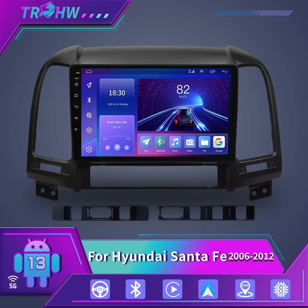 

For Hyundai Santa Fe 2 2006-2012 Multimedia GPS autoradio 4G WIFI DSP Wireless Carplay Android Auto Car Radio 5G