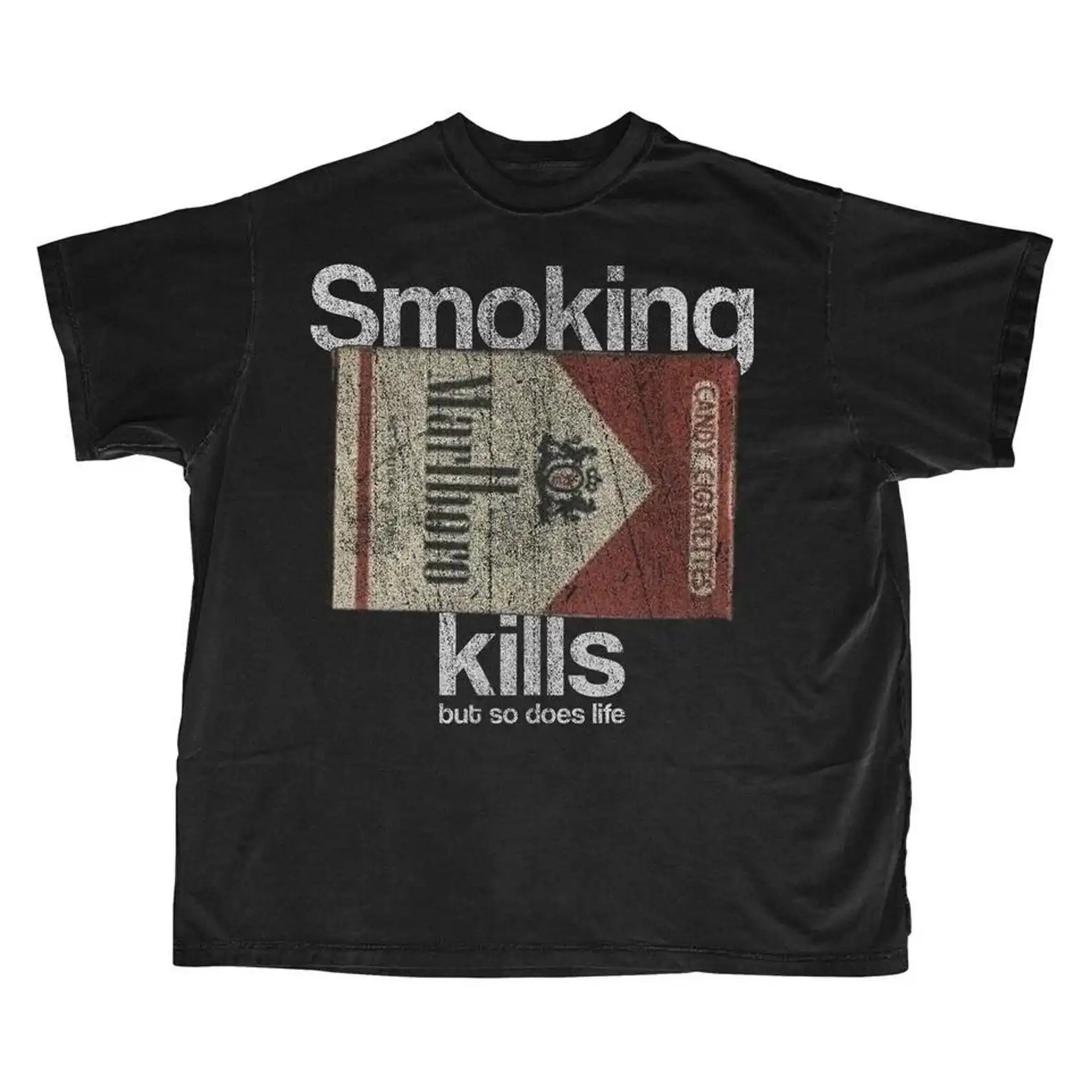 Retro Smoking Kills But So Does Life Graphic Casual Funny Style Women's Tshirt Unisex Tee Top Short Sleeve Men's Cotton  T Shirt