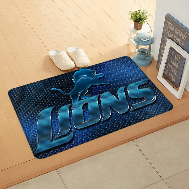 Entrance Doormat Balcony Rugs Living Room Carpet Foot Mats Bath Rug Detroit Lions Floor Mat Ideal Gifts Non-slip House Decors