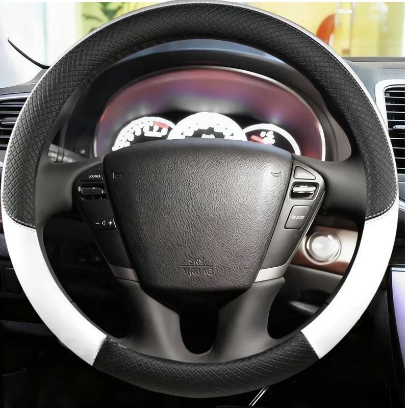 Car Steering Wheel Cover For Nissan Teana Murano Z51 Elgrand Quest 2011 Perforated Microfiber Leather w/ Needles & Threads