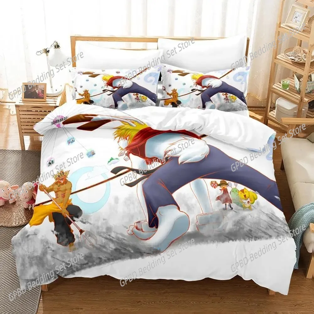 موضة ثلاثية الأبعاد طباعة الصيف الحروب الملك كازما طقم سرير الكرتون أنيمي ثلاث قطع مجموعة الكبار طفل غرفة نوم حاف مجموعات المنسوجات المنزلية #2