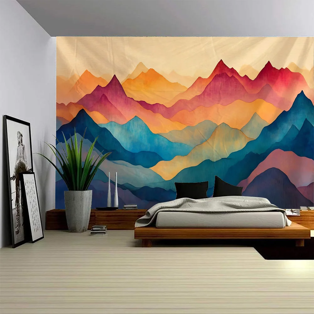 

Landscape Art Painting Tapestry Wall Hanging Living Room Hanging Cloth Home Wall Decoration Carpet Bohemian Background Poster
