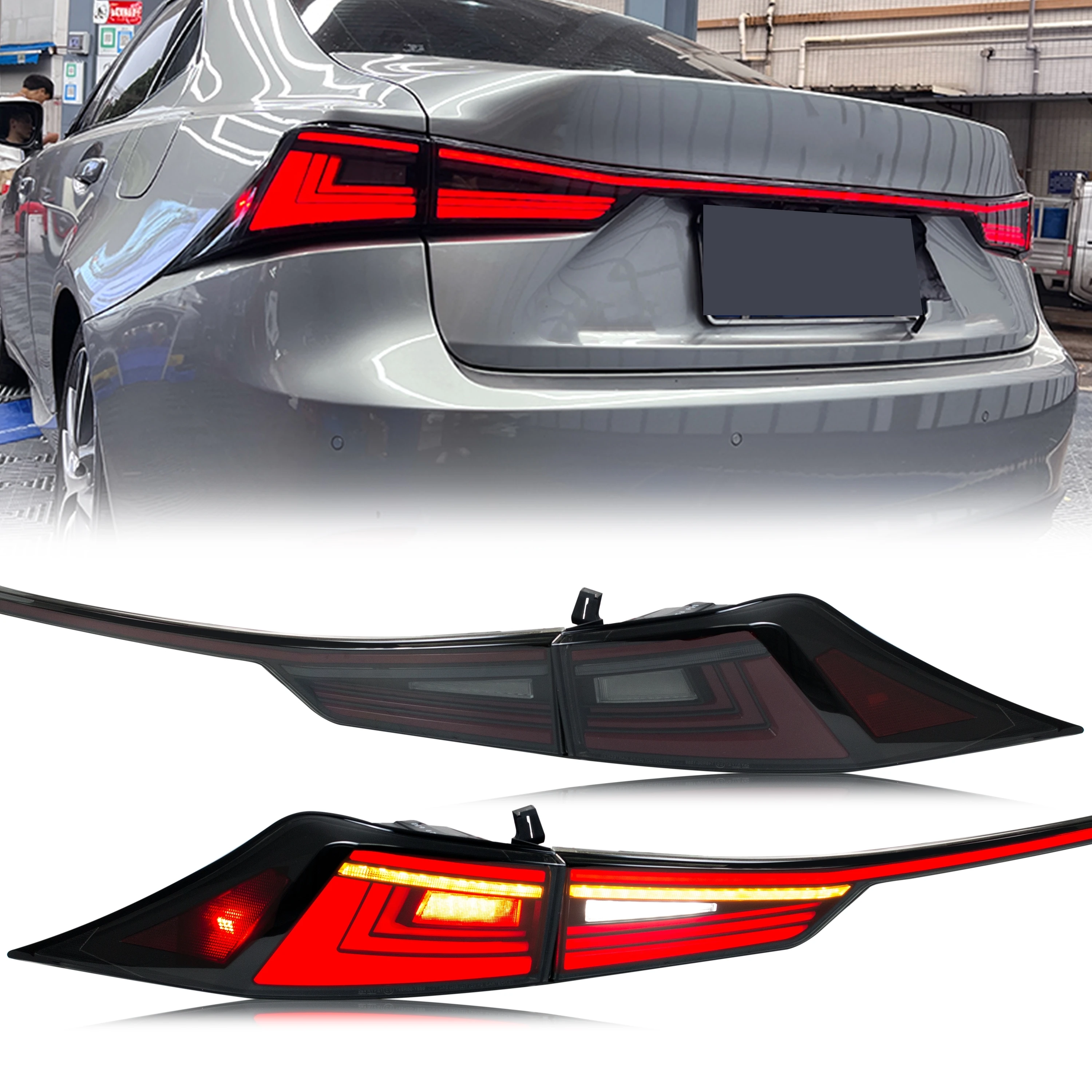 Feux arrière à LED pour Lexus IS250 IS350 ISF IS200t IS300 3IS 2014-2020 IS III, clignotants séquentiels, ensemble de lampes de coffre arrière
