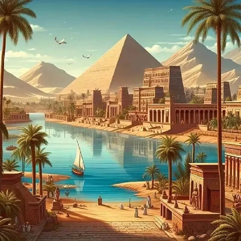 

Pyramid Egyptian Landscape 500PCS/1024 PCS Jigsaw Puzzles Portrait Relaxing Family Activity Games for Room Home Decor Frameless