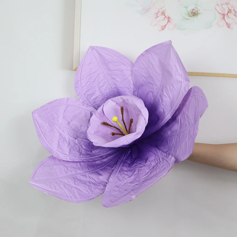 نمط جديد العملاق مقلد النرجس ورقة الزهور غرفة الديكور اكسسوارات لوازم الزفاف توجيه الطريق خلفية زهرة #6