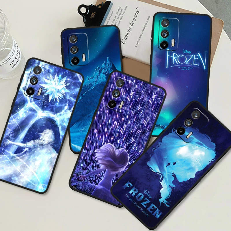 

Disney Queen Elsa Cool For OPPO Realme GT3 2 C55 C33 C35 C30S C31 X3 X2 Q5i Q3S C21Y Pro Black Silicone Phone Case