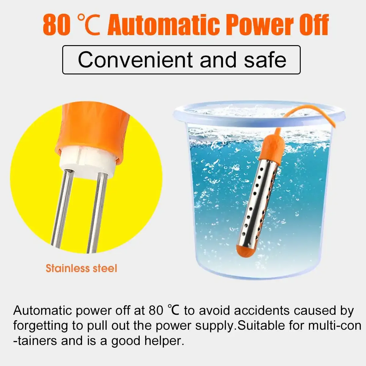 3000W Portable Immersion Electric Heater for Swimming Pool & Bathroom