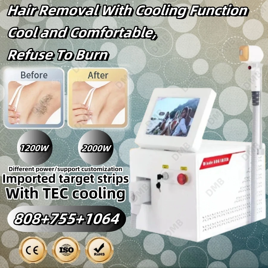 

Diode Laser 3Wavelength 755 808 1064nm Hair Removal Machine Cooling Head Rejuvenating Skin Painless laser diode hair removal ﻿