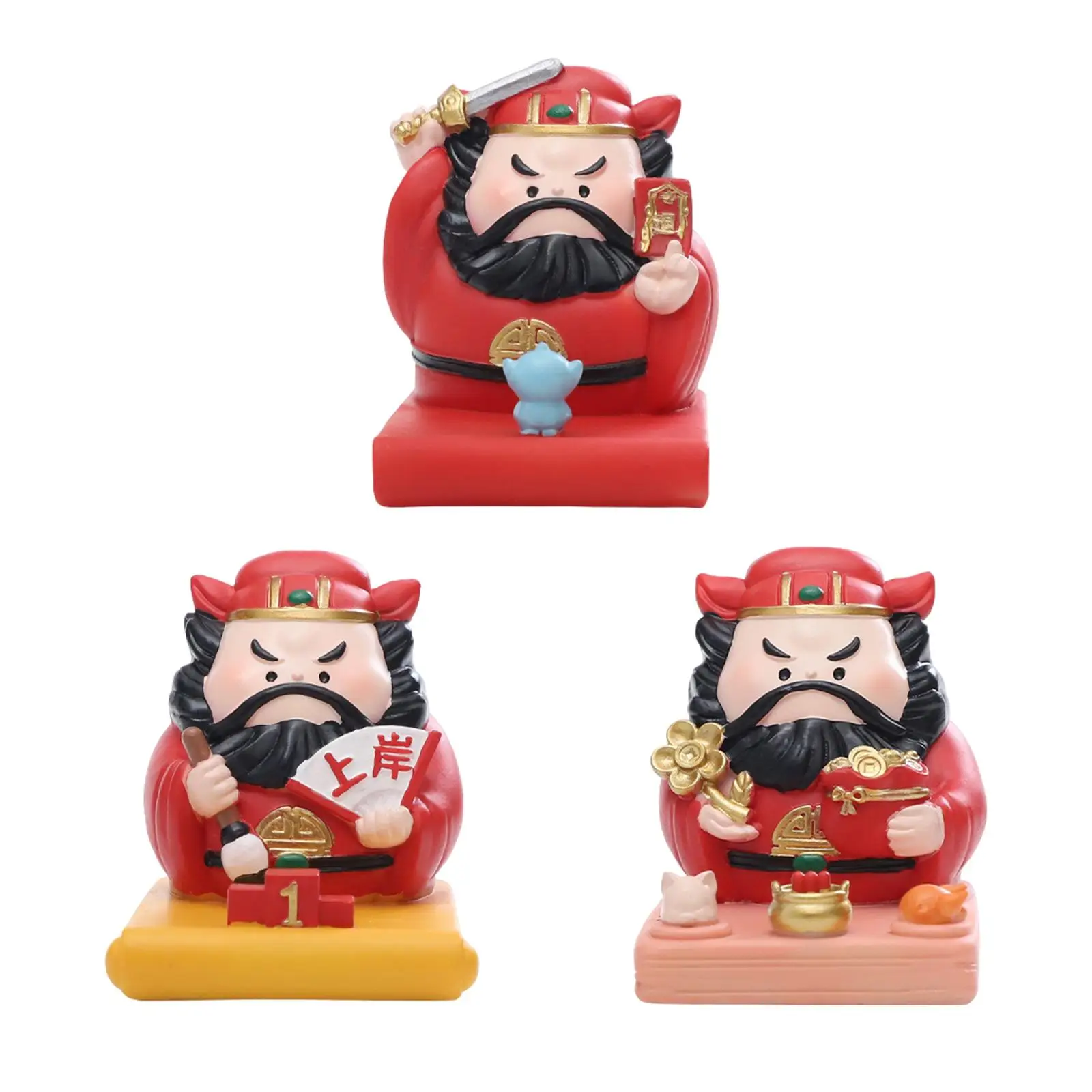 Chinese Figurine Phone Holder Birthday Gift Collectible Decorative Artifical Ornament for Bedroom Bookshelf Indoor Festival Desk