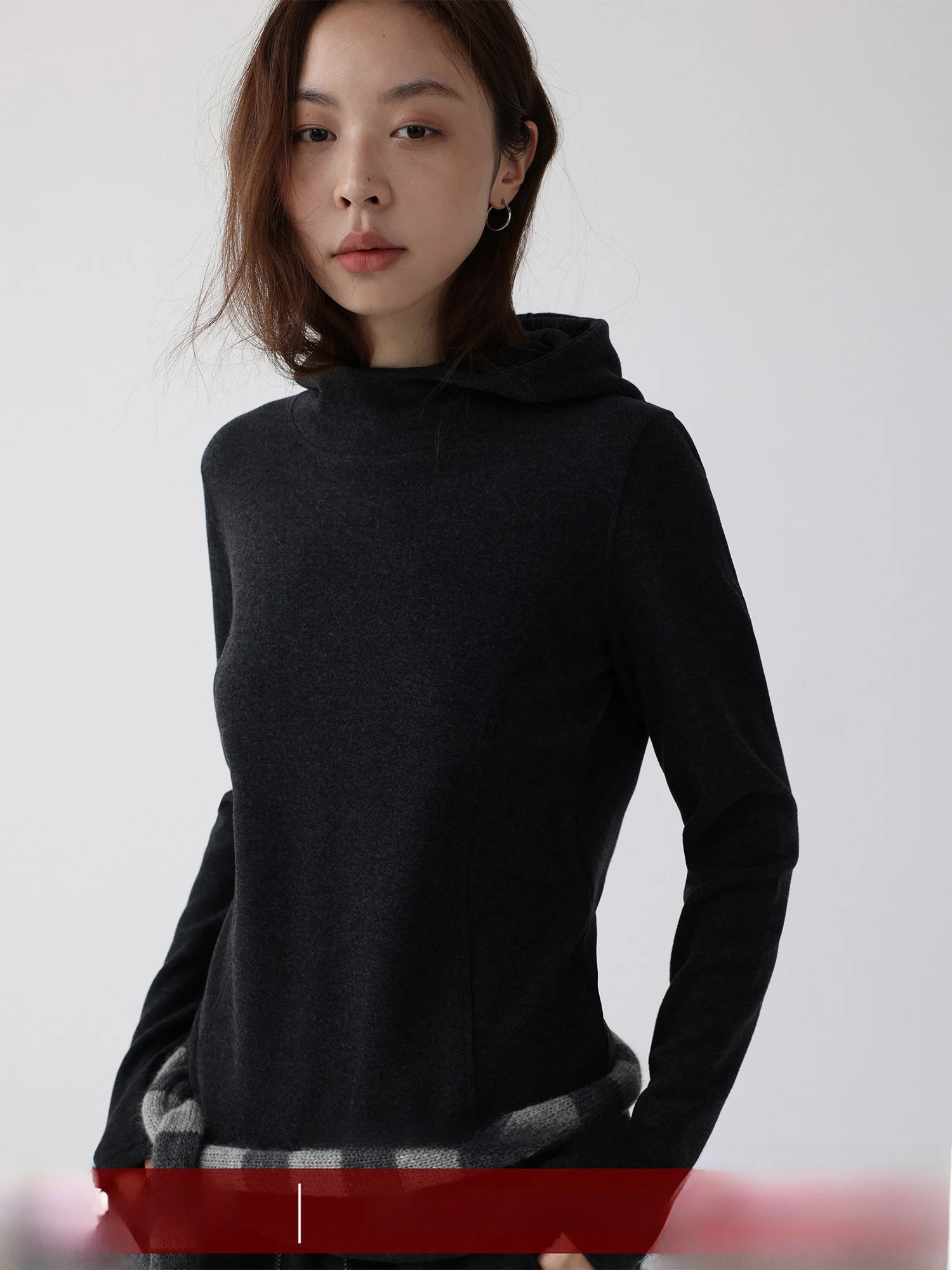 

Низкокалорийный вязаный свитер-худи из протеинового трикотажа для женщин, повседневный, для работы и прогулок