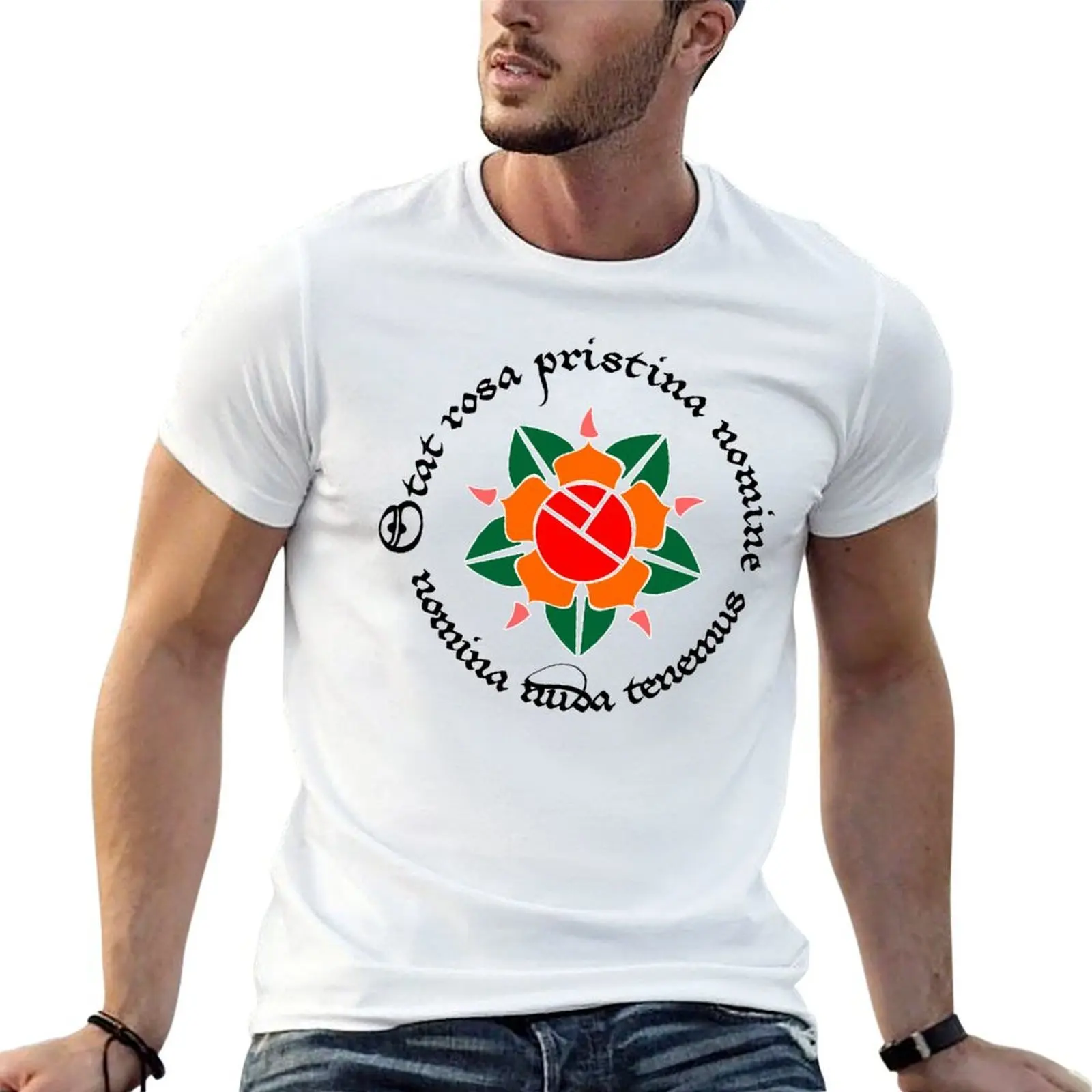 

Stat Rosa Pristina Nomine T-Shirt t shirts cotton 100% t shirts for man graphic tees man t shirt summer T-Shirt