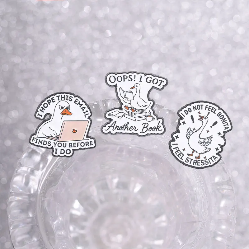 Lustige Enten- und Gänse-Pin-Broschen aus Emaille – Witzige Spruch-Meme-Broschen – Stressabbau-Badges für Kollegen – Halloween-Schmuckgeschenk für Freunde – Detail 6