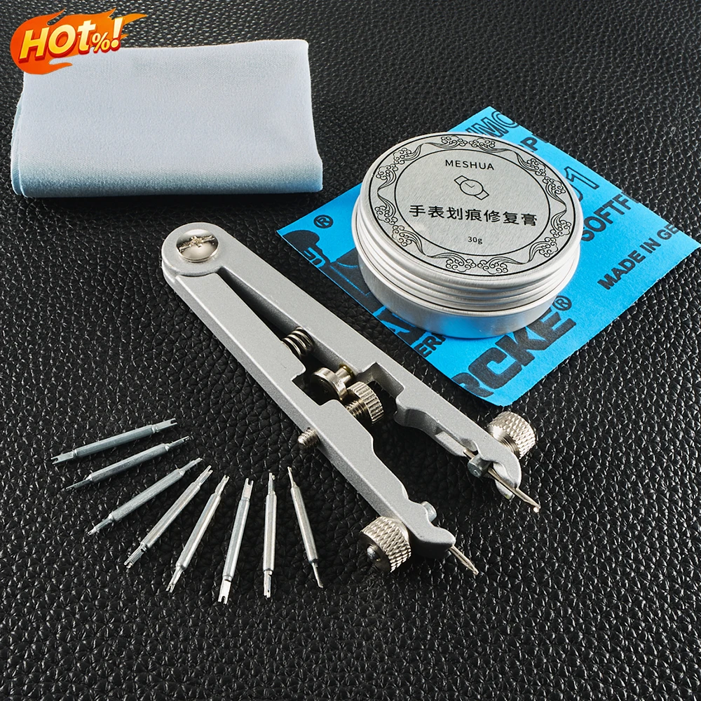 Watch Pliers Watch Spring Bar Plier Tool Kit Scratch Remover Metal Watch Jewelry Polishing Cream Polish Metal Tools Repair tool
