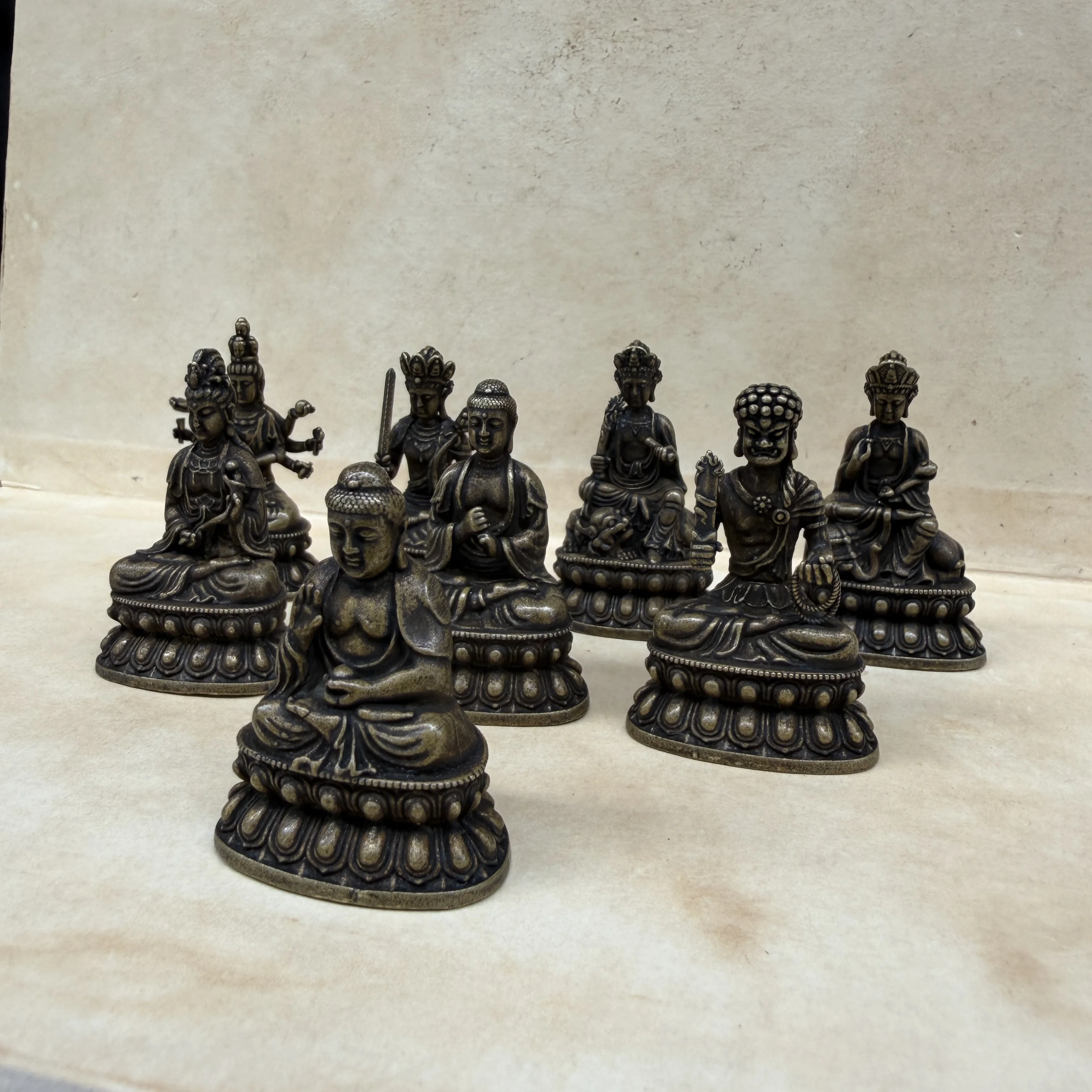 Retro Huanglima bronze sculpture Tibetan Buddha patron saint ornaments of the zodiac