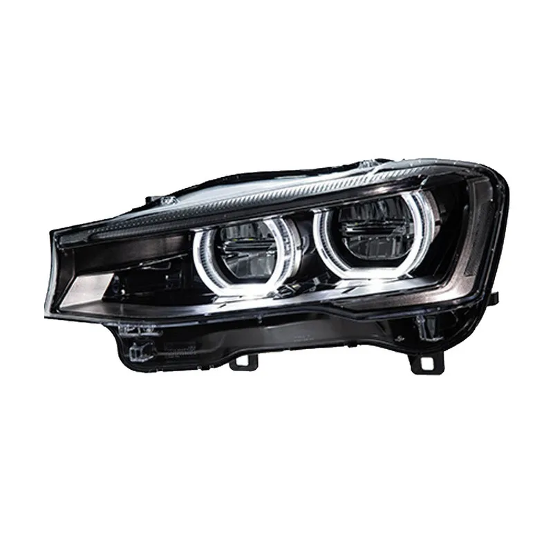 Car LED Headlight Assembly For BMW X3 F25 Head Light 2014-2017 Models Upgrade Angel Eye Yellow White Dual-Color Front Light