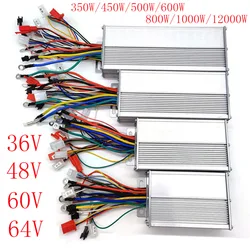 Controlador de Motor sin escobillas para bicicleta eléctrica, pieza de controlador eléctrico de CC, 36/48/60/64V, 350W/450W/500W/600W/800W/1000W/1200W