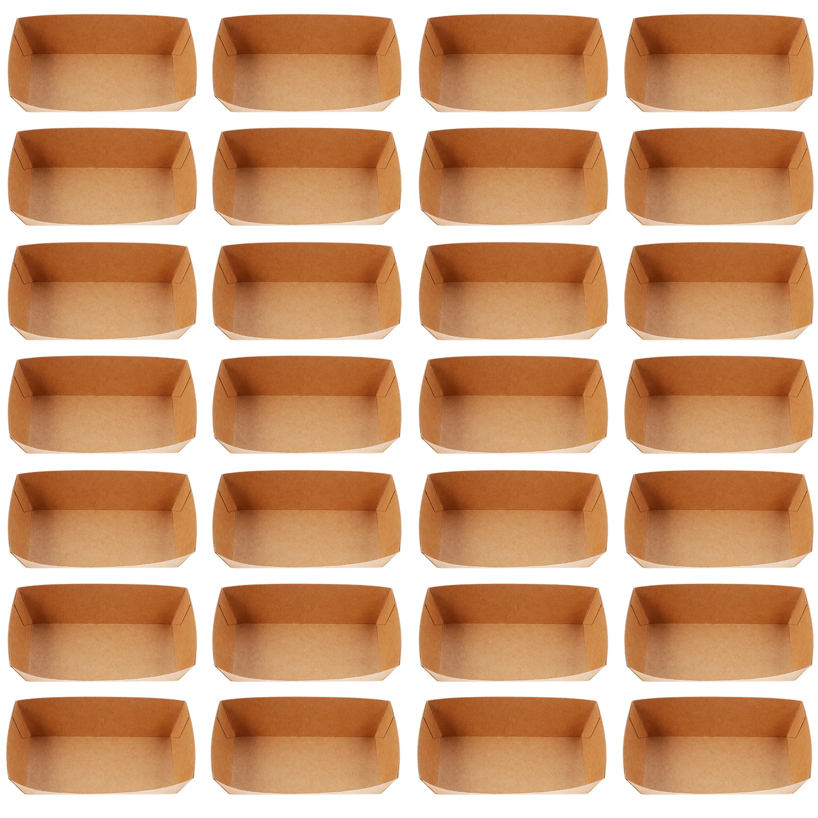 100Pcs Disposable Paper Food Boats Appetizer Plates Serving Trays Picnic Snack Party Food Plates Disposable Serving Trays