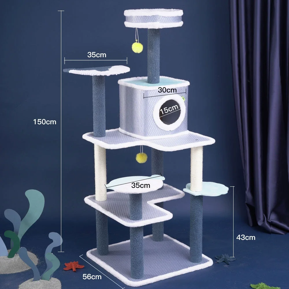 Cat Climbing Frame Nest Tree Integrated Scratching Frame Sisal Cat Scratching Board Large Scratching Column