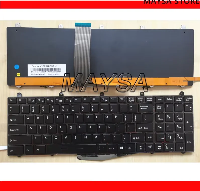 US English Keyboard Fit For MSI GT60 GT70 GX60 GX70 MS-1762 Laptop Keyboard Full Colorful Backlit Black Frame Black V139922AK1