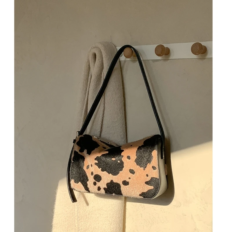 

H3CB Shoulder Bags for Women Clutches Purses Shoulder Bag Trendy Toted Handbag Sweet Cow Print Hobos Handbags Underarm Bag