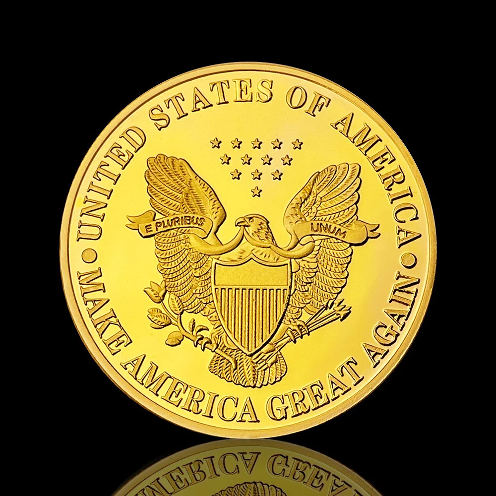 American Pope and President Creative Commemorative Coin Gold-Plated Coin Metal Foreign Trade Souvenir Medal Commemorative Medal