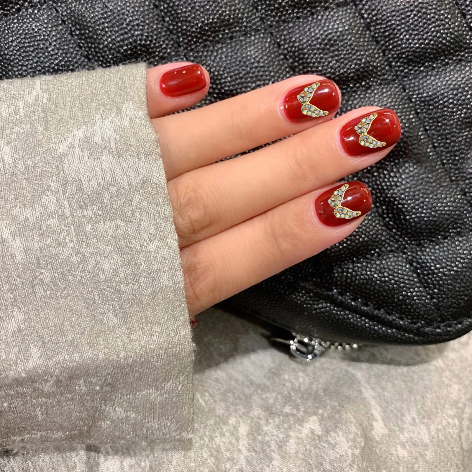 20개 네일 라인스톤 윙 디자인 플랫 백 네일 아트 참 유니크 스파클 DIY 매니큐어 페스티벌 파티 장식