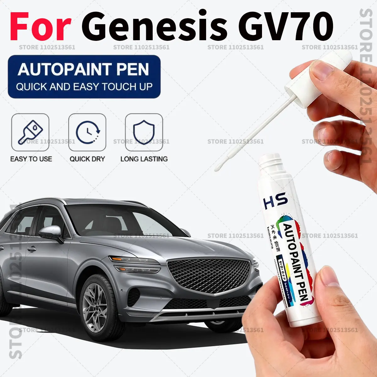 Bolígrafo de pintura para retoques de coche, reparación de arañazos y golpes, colores Mauna Red, Savile Silver, Uyun White, Makal Gray para Genesis GV70