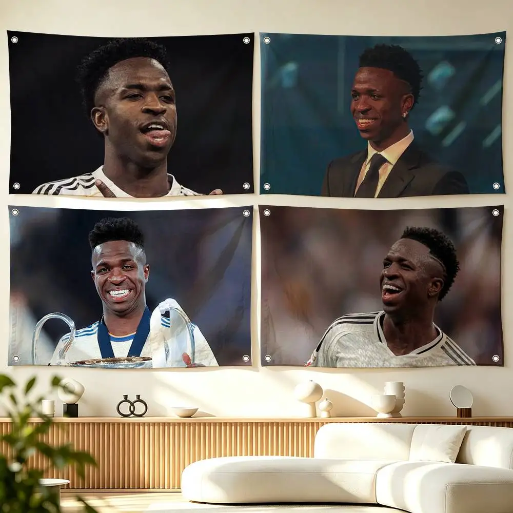 V-Vinicius J-Junior Football Star   Flag Suitable For Party Club Outdoor Interior Wall Decoration Banner Fans Gift