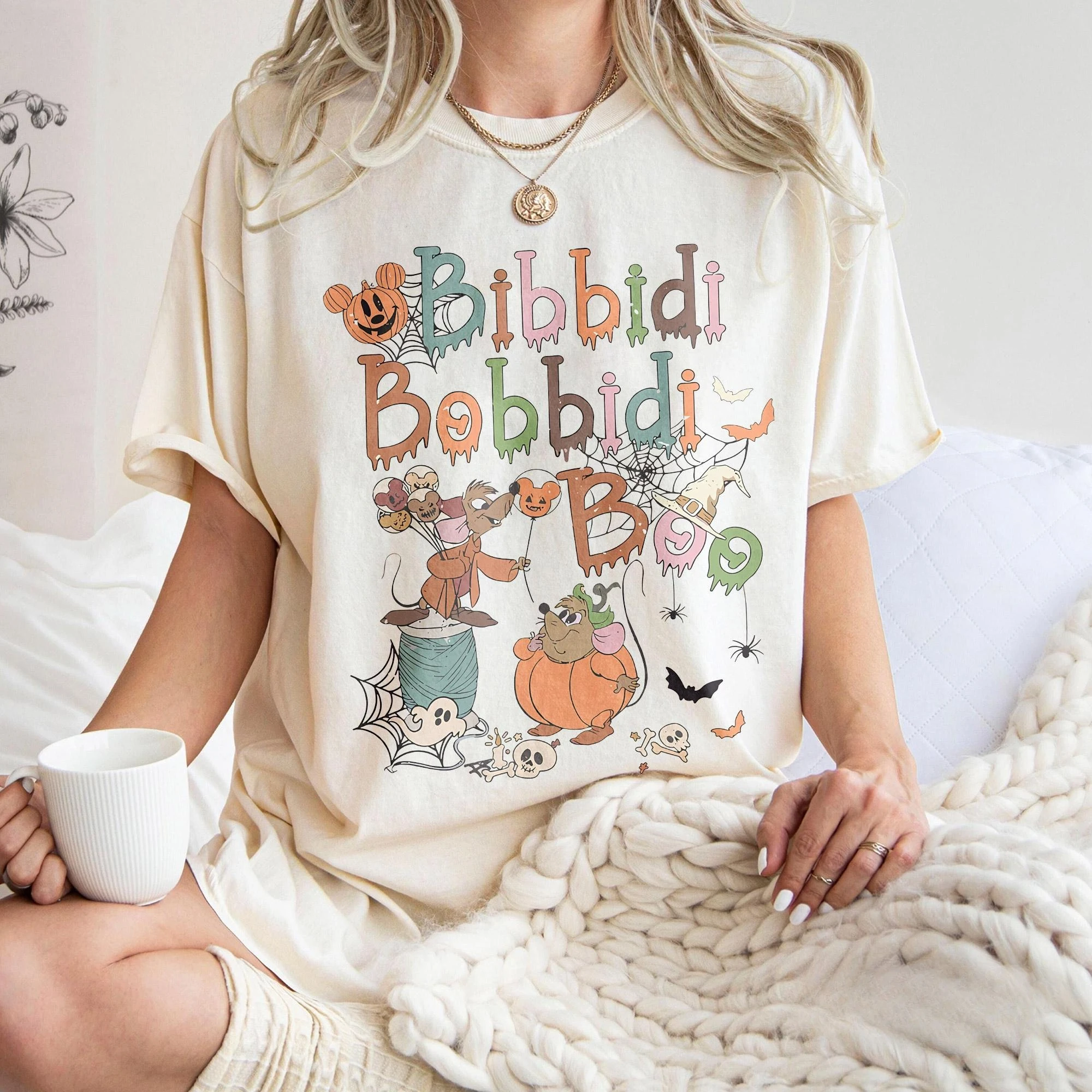 قميص ريترو بيبيدي بوبيدي بو للهالوين جاق وجوس يقطين تي شيرت ديزني سندريلا للهالوين #2