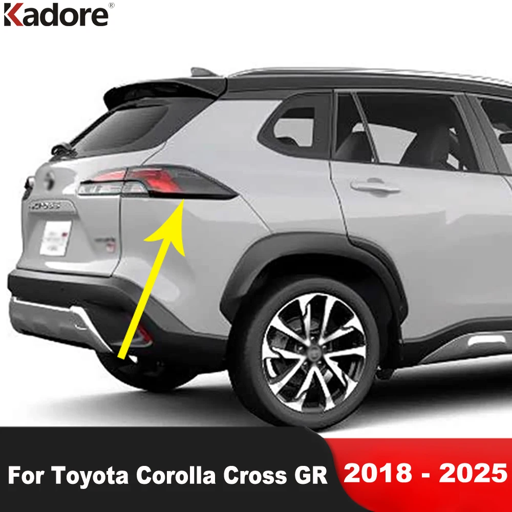 

Для Toyota Corolla Cross GR 2018-2021 2022 2023 2024 2025 черный автомобильный задний фонарь, крышка лампы, накладка на задние фонари, аксессуары